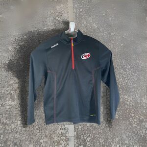 Reebok Carolina Hurricane NHL Center Ice Pullover  1/4 Zip Black Men's Large
